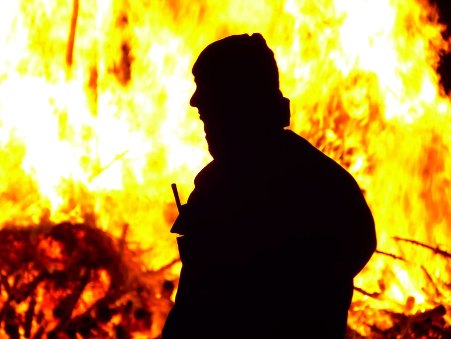 Fire, Burn, Hell, Warm, Heat, Flame, blaze, radio, human, outline HD wallpaper