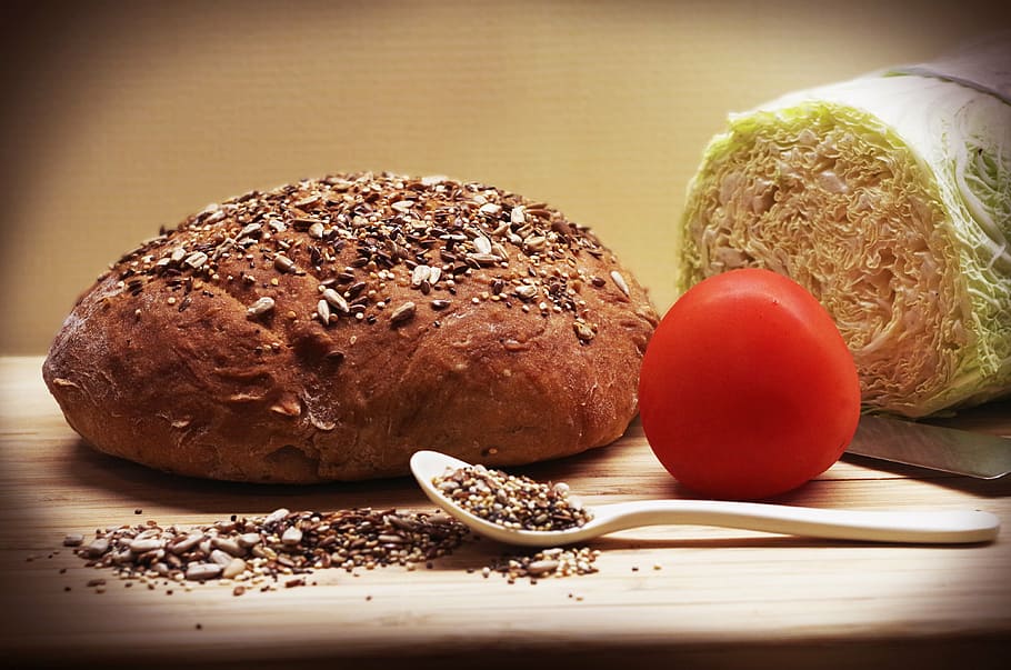 bread, home, seeds, sunflower, healthy, cereals, meal, flax HD wallpaper