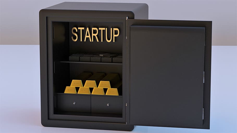 opened black metal safe with gold bars, money, start, start up HD wallpaper