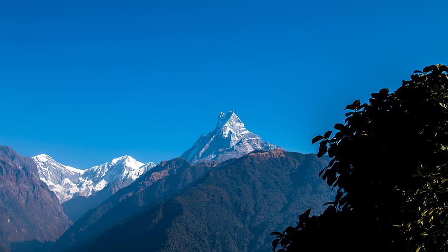 Fishtail, Mountain, Himalayas, Nepal, nature, sky, landscape HD wallpaper