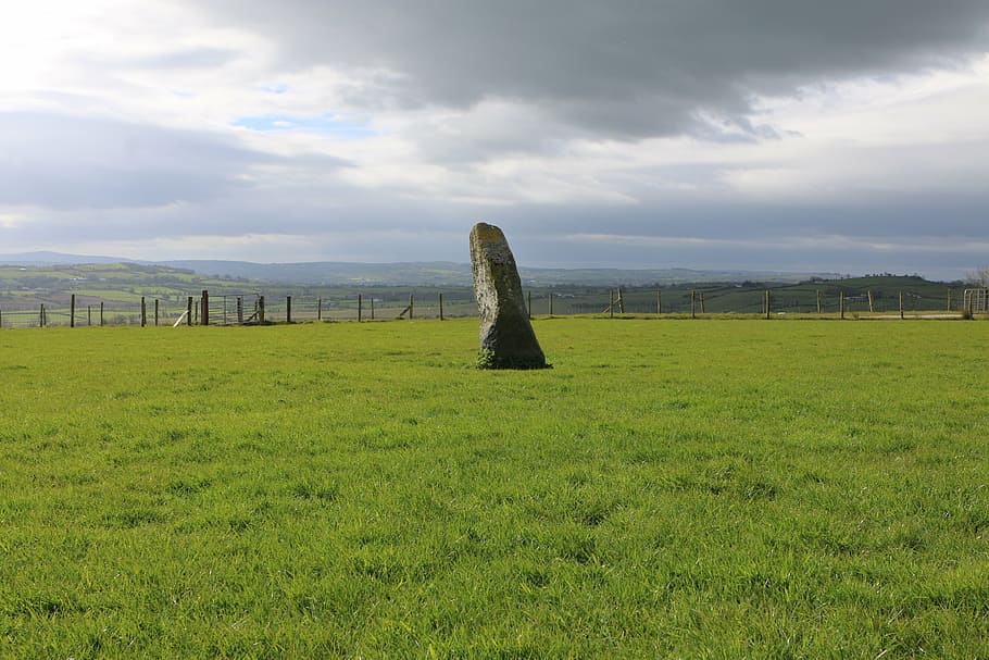 ireland, stone, meadow, background image, nature, grass, landscape HD wallpaper