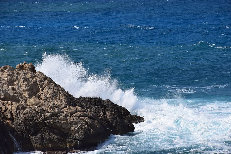 Wave, Sea, Mallorca, Surf, Blue, Water, nature, no people, day HD wallpaper