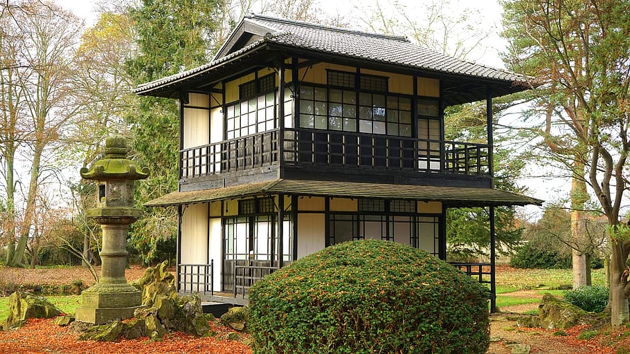 building, garden, trees, house, architecture, design, plant, built structure HD wallpaper