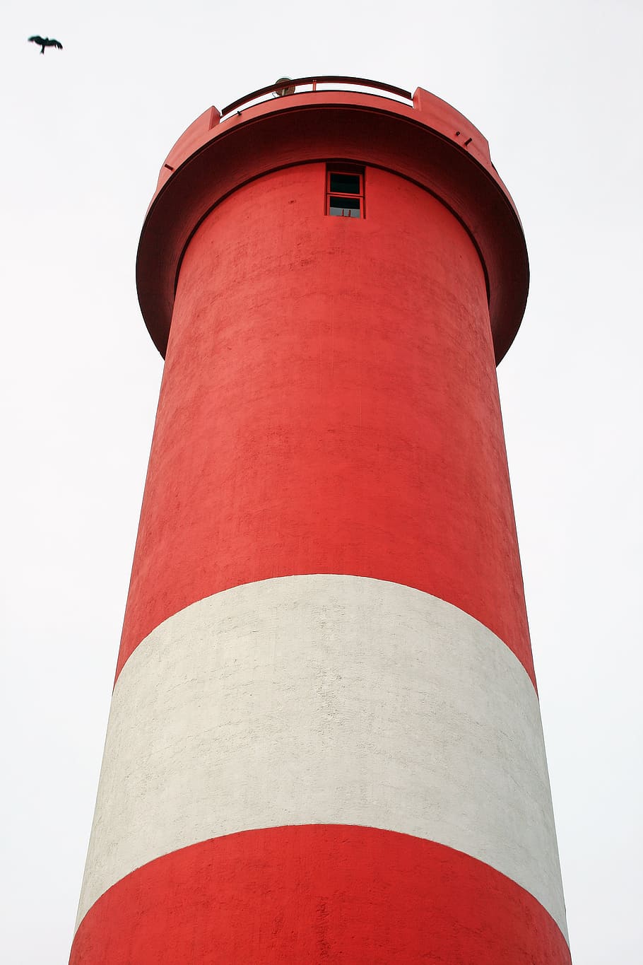 lighthouse, nautical, beacon, red, white, tall, warning, clouds HD wallpaper