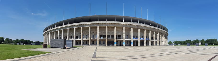 olympic stadium, berlin, panorama, architecture, building exterior, HD wallpaper