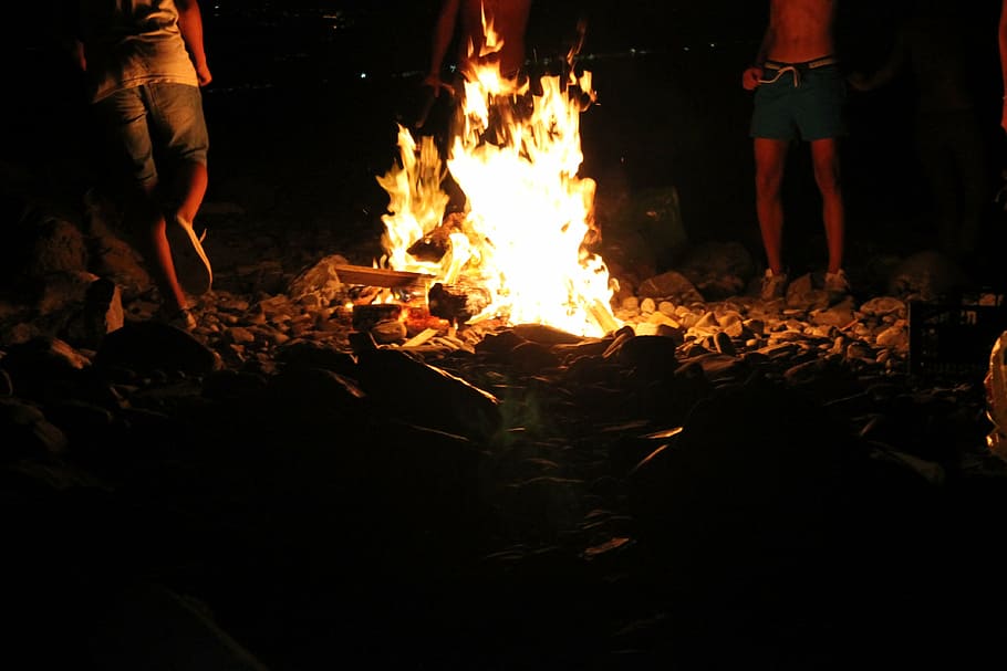 fire, flames, bonfire, burning, torches, heat, celebration HD wallpaper