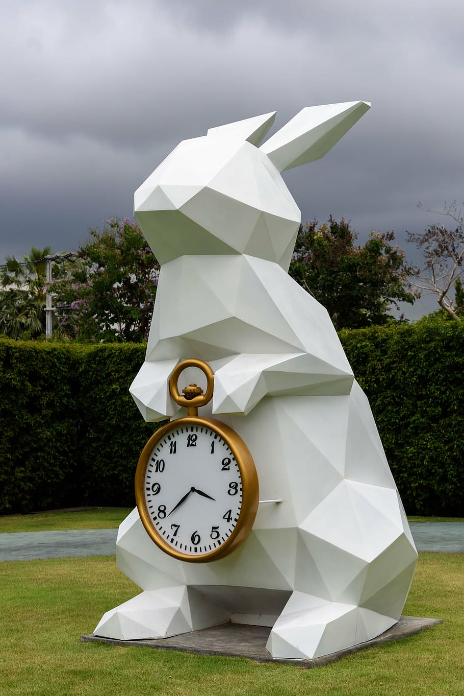 architecture, clock, daytime, environment, garden, grass, lawn HD wallpaper