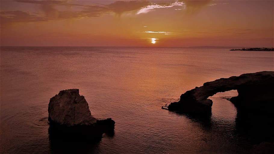 Sunset, Dusk, Sea, Landscape, Nature, sky, colorful, clouds HD wallpaper