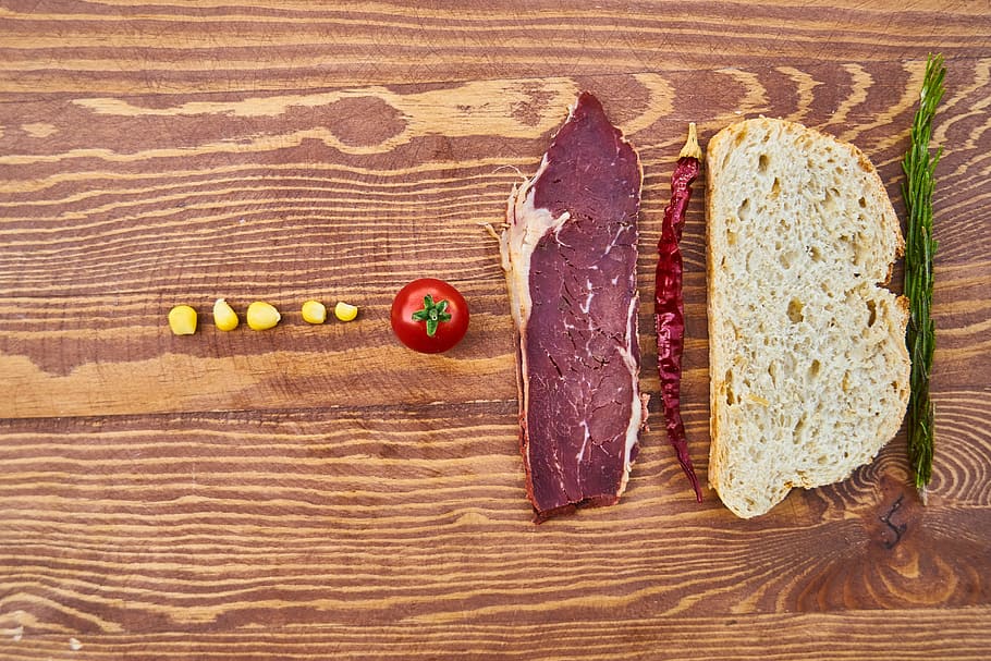 meat, bacon, bread, food, healthy food, restaurant, food photo HD wallpaper
