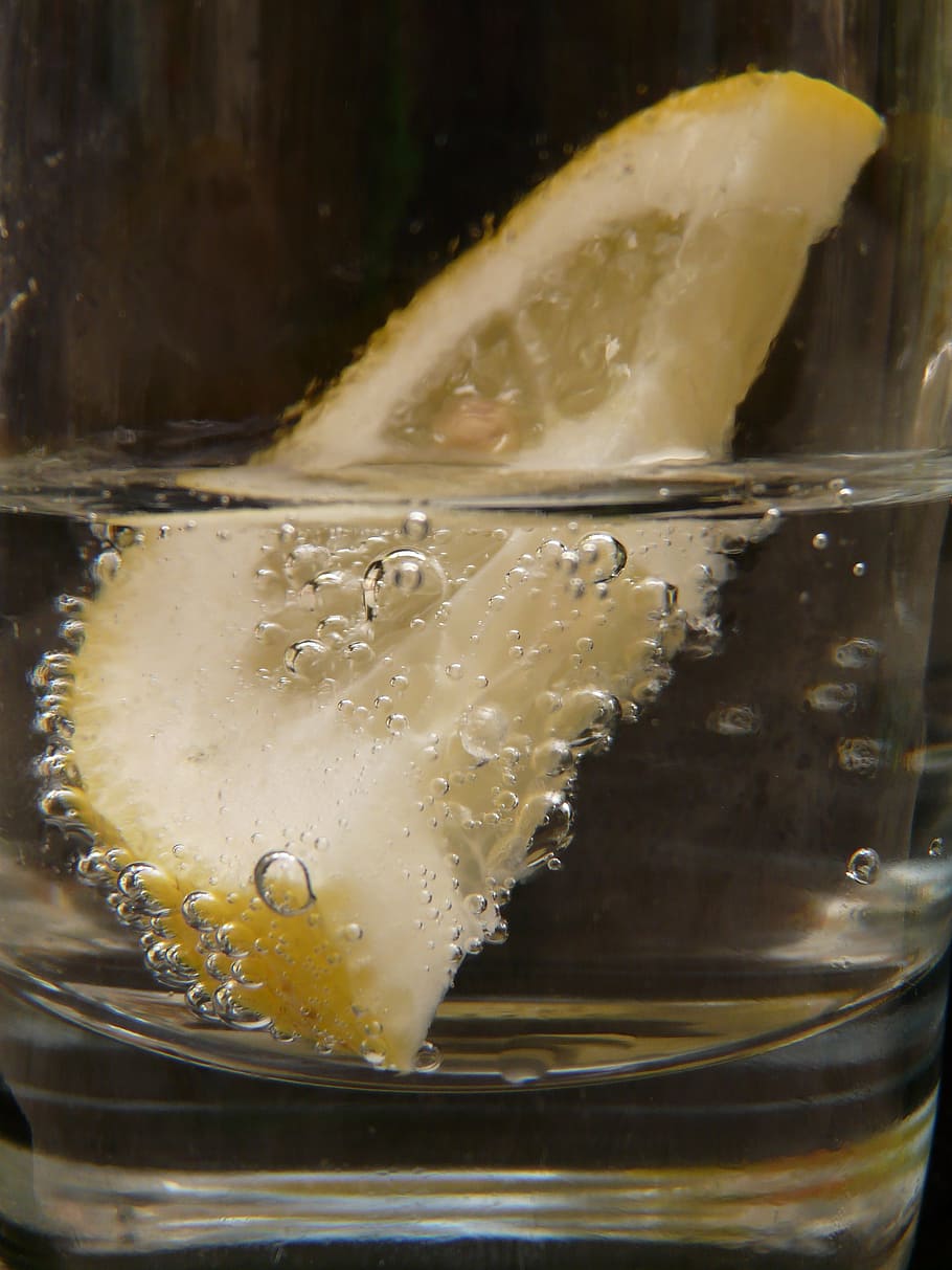 glass, drink, lemon, thirst, air bubbles, blubber, sour, fruity HD wallpaper