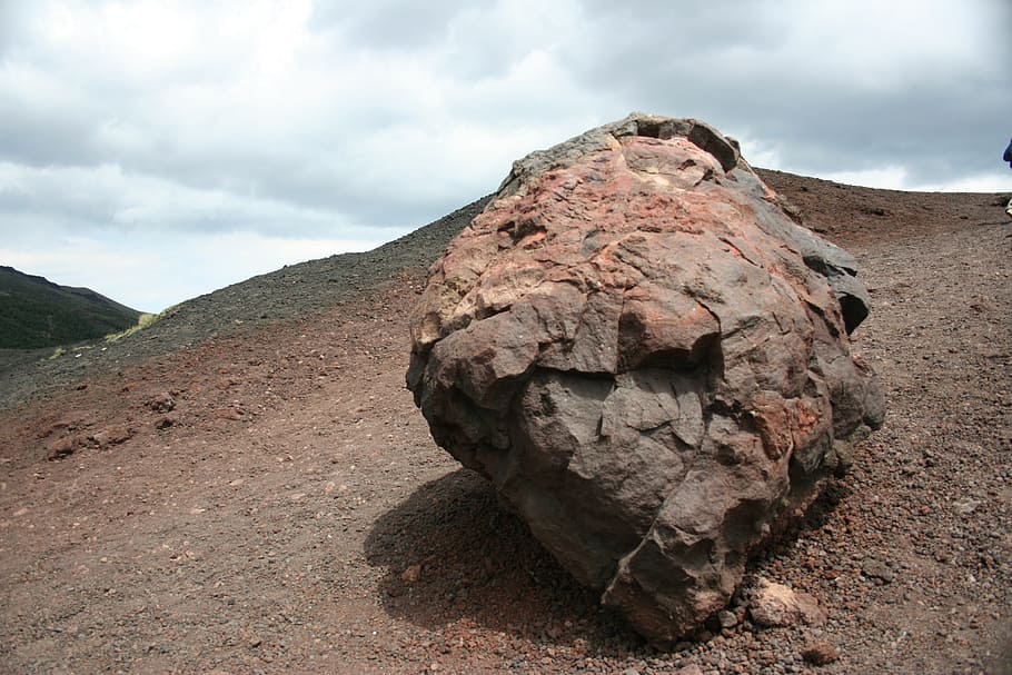 Rock, Volcano, Sicily, cloud - sky, desert, nature, landscape HD wallpaper
