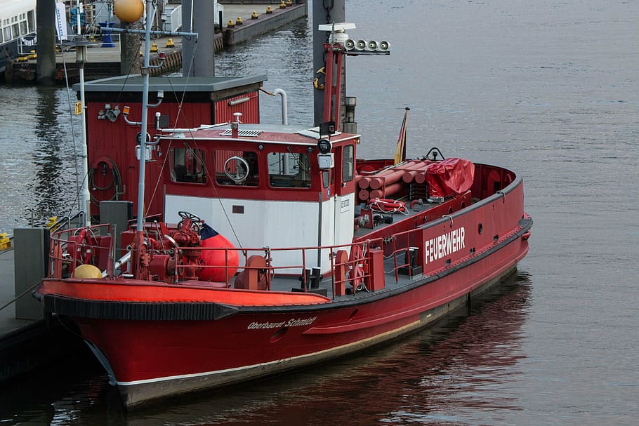 fire, boot, ship, lifeboat, watercraft, fireboat, distress HD wallpaper