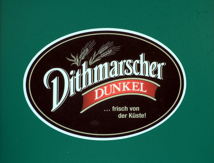 Beer, Dark, Shield, dithmarsch, advertising, logo, brand, text HD wallpaper