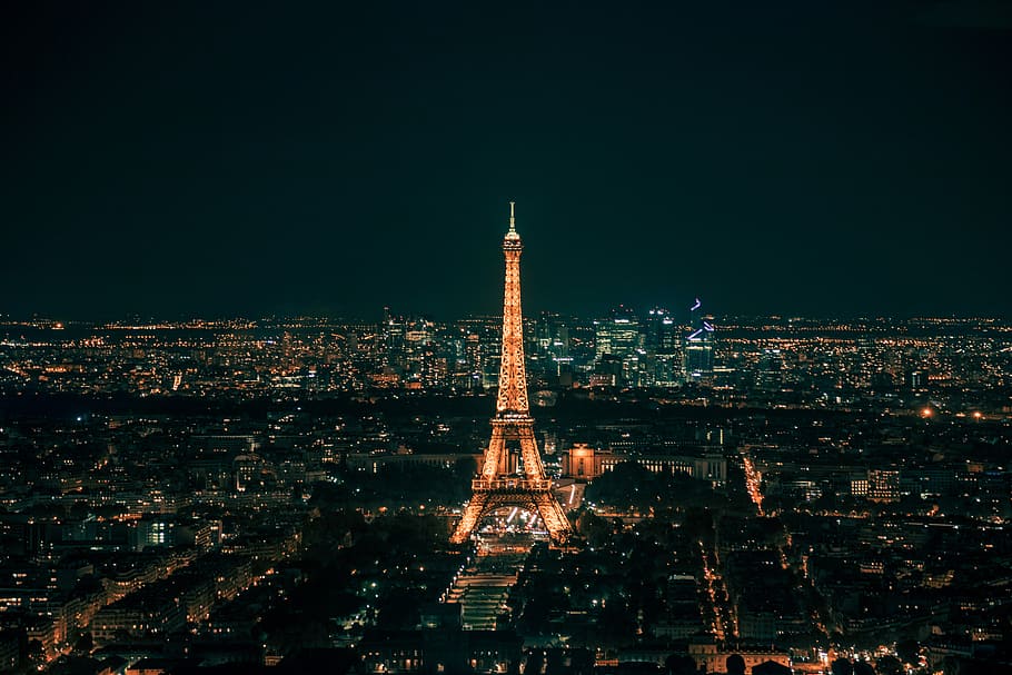 HD wallpaper: Eiffel Tower at night, Eiffel Tower in Paris during night