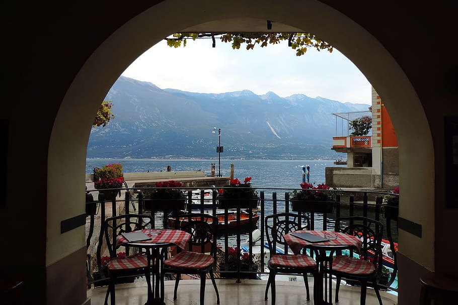 limone, garda, travel, mountain, seat, chair, table, architecture HD wallpaper