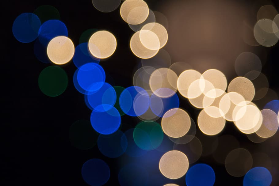 bokeh photography, blur, focus, lights, night, black, blurred lights HD wallpaper