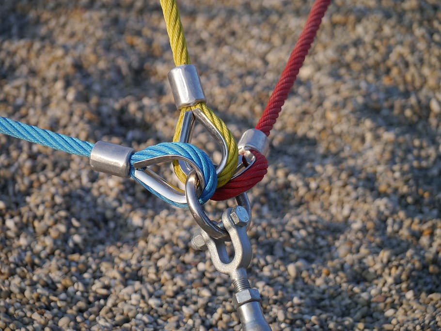 Colors, Binding, Red, Yellow, Blue, rope, connection, chain HD wallpaper