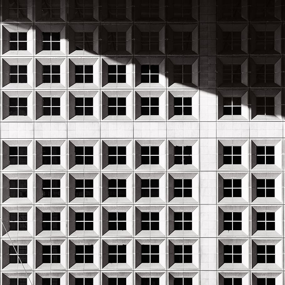 architectural photography of white building, square white panel HD wallpaper