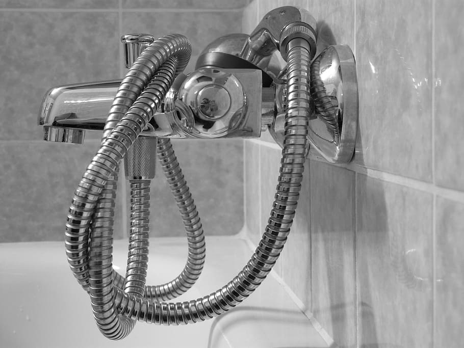 selective focus photo of faucet with hose, Shower Head, Valve HD wallpaper