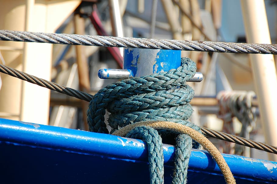 Fishing Boat, Rope, Breskens, strength, tied up, tied knot, HD wallpaper