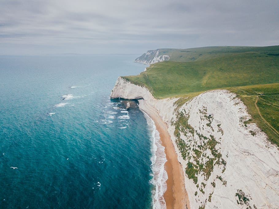 The Jurassic Coast, mountain, cliff, ocean, beach, sea, nature HD wallpaper