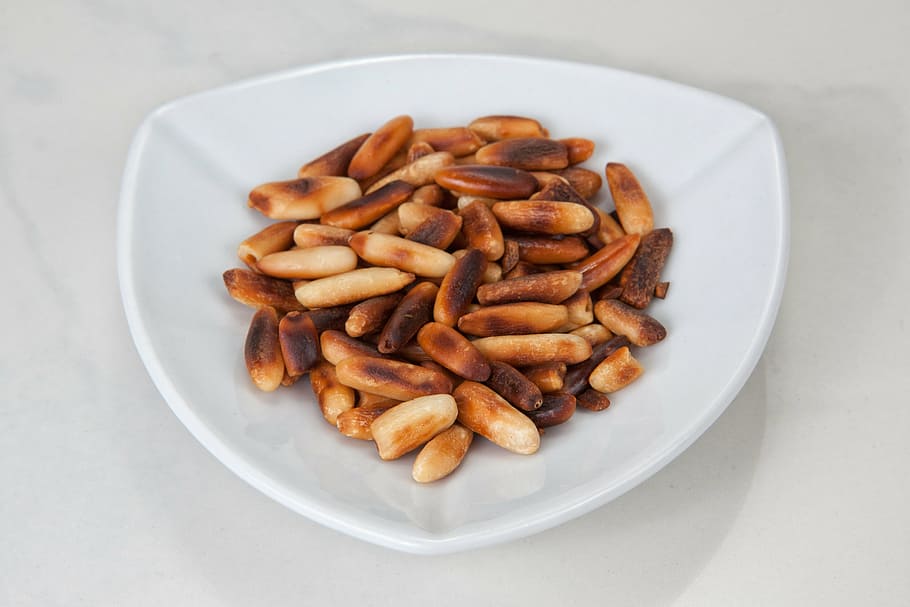 pine nuts, roasted, toasted pine nuts, ingredients, cook, preparation HD wallpaper
