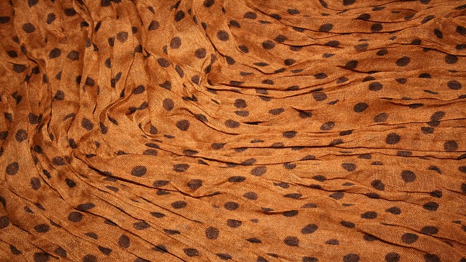 brown and black polka-dot textile, fabric, pattern, spots, texture HD wallpaper