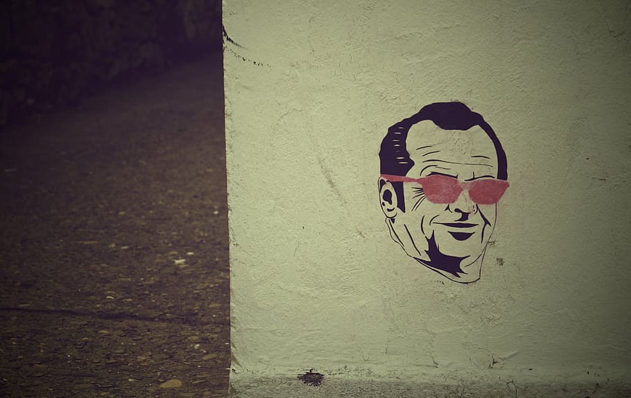 man wearing eyeglasses artwork, pink, sunglasses, illustration HD wallpaper
