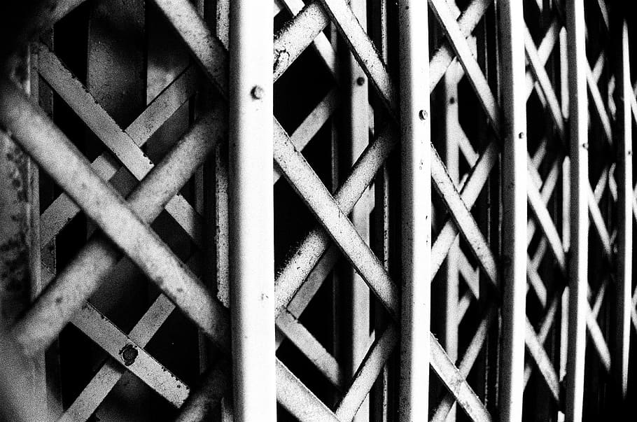 bw, fences, isolation, black, cold, full frame, backgrounds HD wallpaper