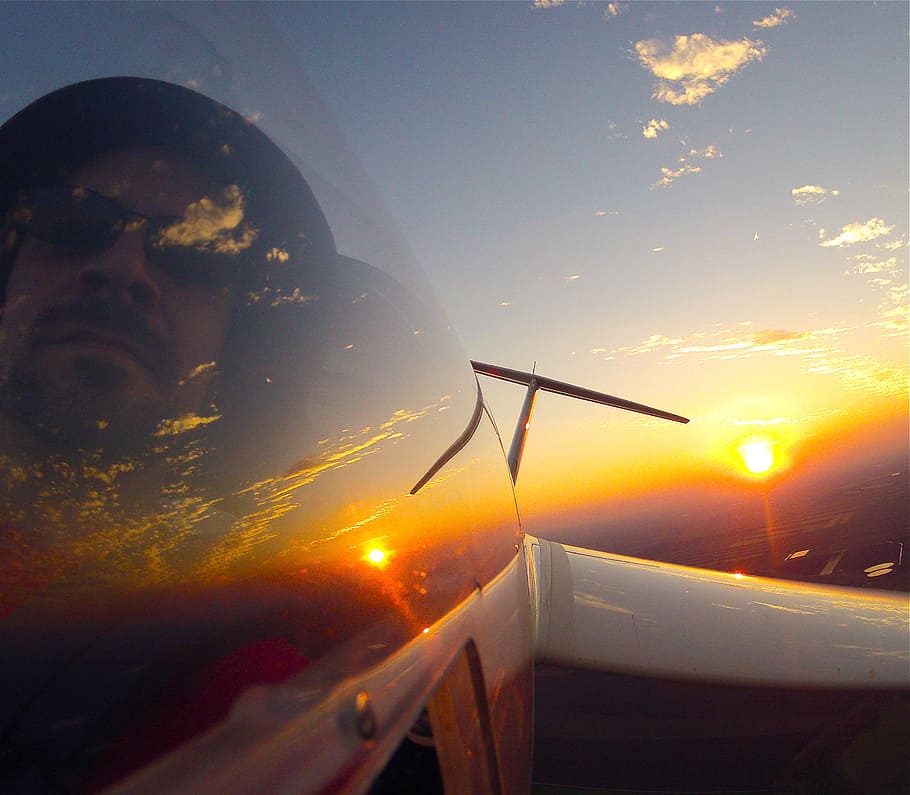 jet, flight, sunset, sky, fly, aviation, plane, evening, orange HD wallpaper