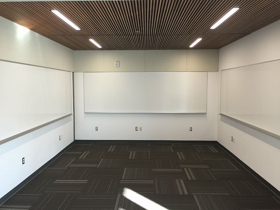 ceiling, empty, floor, room, whiteboards, indoors, flooring HD wallpaper