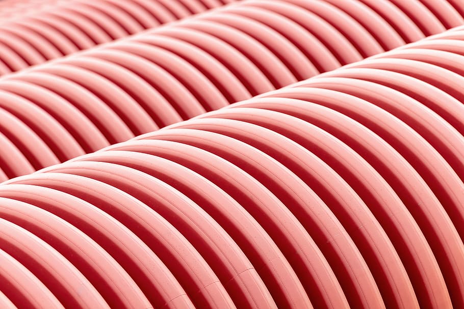 untitled, pipe, spiral, red, cylinder, repetition, pattern HD wallpaper