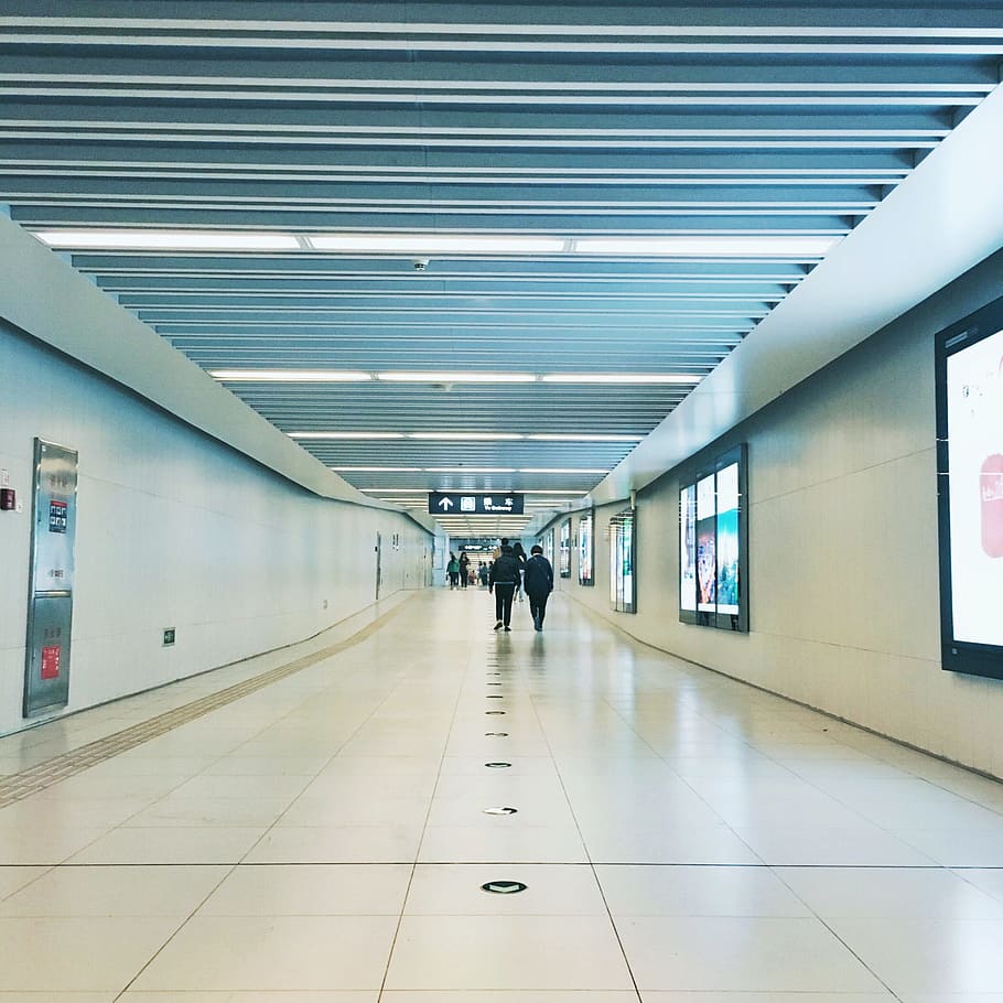Metro, Beijing, Night, Corridor, People, way, undercround, tunnel HD wallpaper