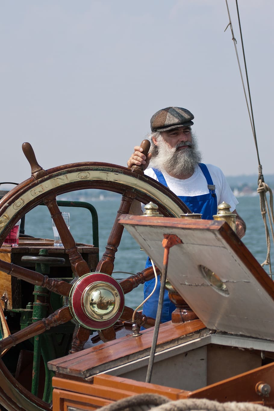Sailor, Fisherman, Person, Thames, barge, skipper, ship, wheel, HD wallpaper