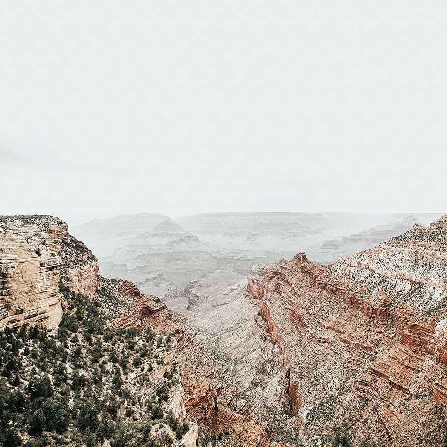 bird's eye view of mountains, untitled, rock, cliff, desert, canyon HD wallpaper