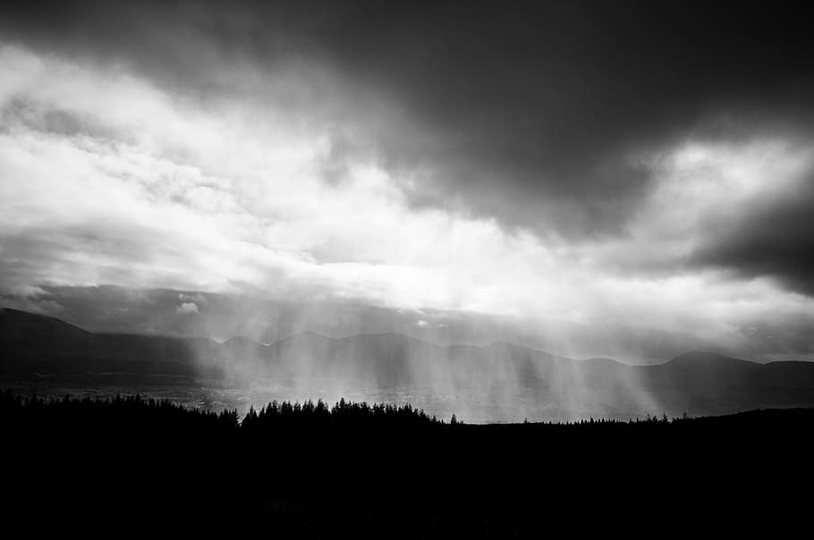 grayscale photo of the sky, black And White, nature, cloud - Sky HD wallpaper