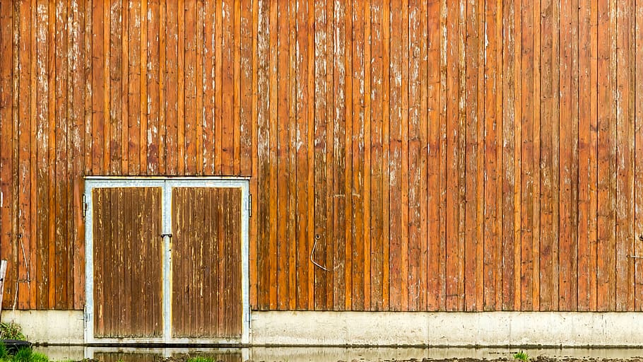 white side-by-side door, wall, goal, farm, architecture, input HD wallpaper