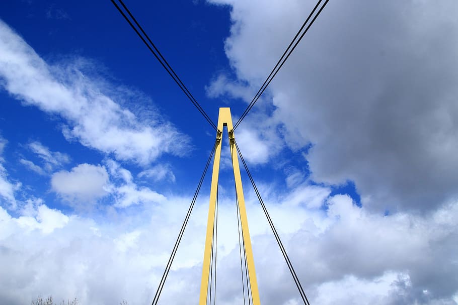 Building, Bridge, Steel, Clouds, City, kraków, architecture HD wallpaper