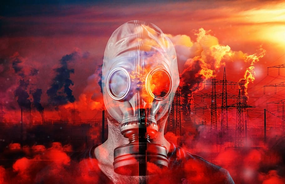 gas, mask, toxic, climate protection, climate change, environment