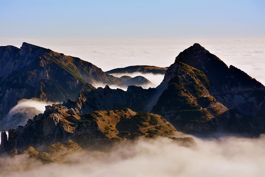 mountains, clouds, sky, landscape, tops, italy, carega, scenics - nature HD wallpaper