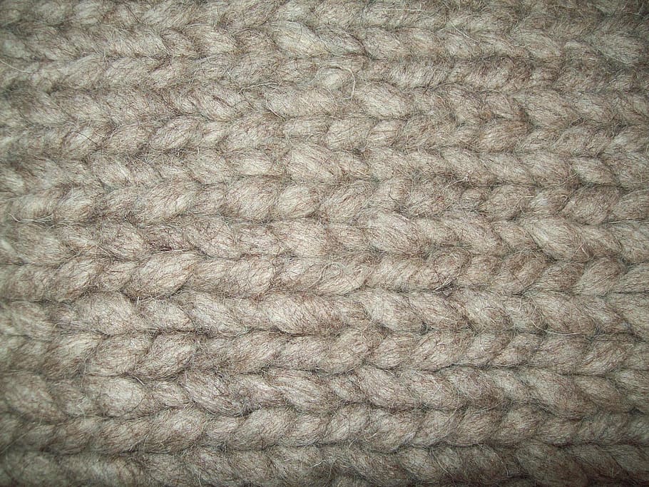 crocheted gray textile, knit, structure, wool, sweater, woven, HD wallpaper
