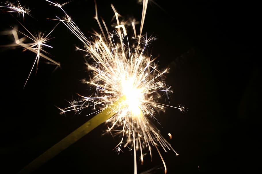 Sparkler, Fireworks, Light, Night, july 4th, firework display HD wallpaper