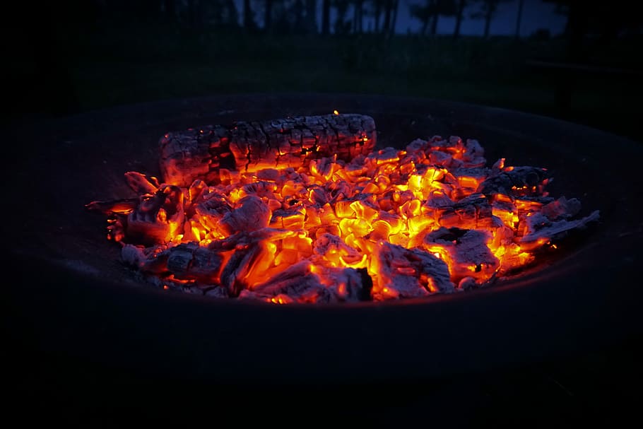 Firepit Charcoals Burning Charcoal In, Charcoal Fire Pit