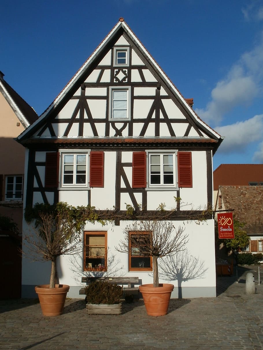 house, speyer, timber framing, architecture, germany, building HD wallpaper