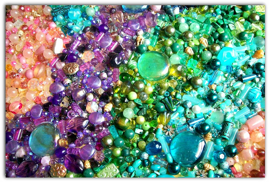 assorted-color gemstones, mosaic, colorful, beads, ancient, design, HD wallpaper