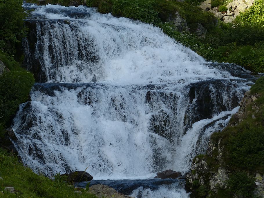 river, stone, water, cold, murmur, roaring, wild, mountain stream HD wallpaper