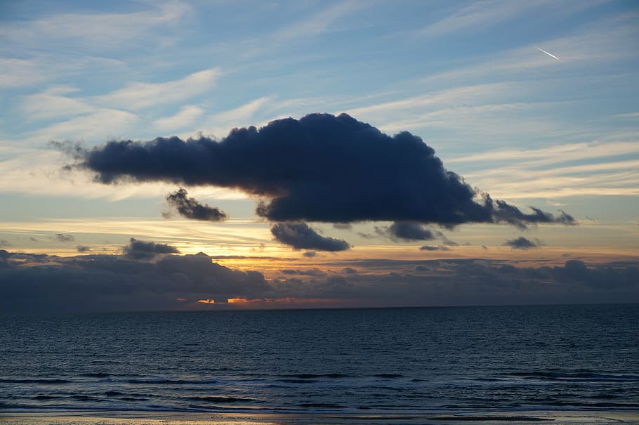 cloud, sunset, ocean, nature, evening, dramatic, sky, cloud - sky HD wallpaper