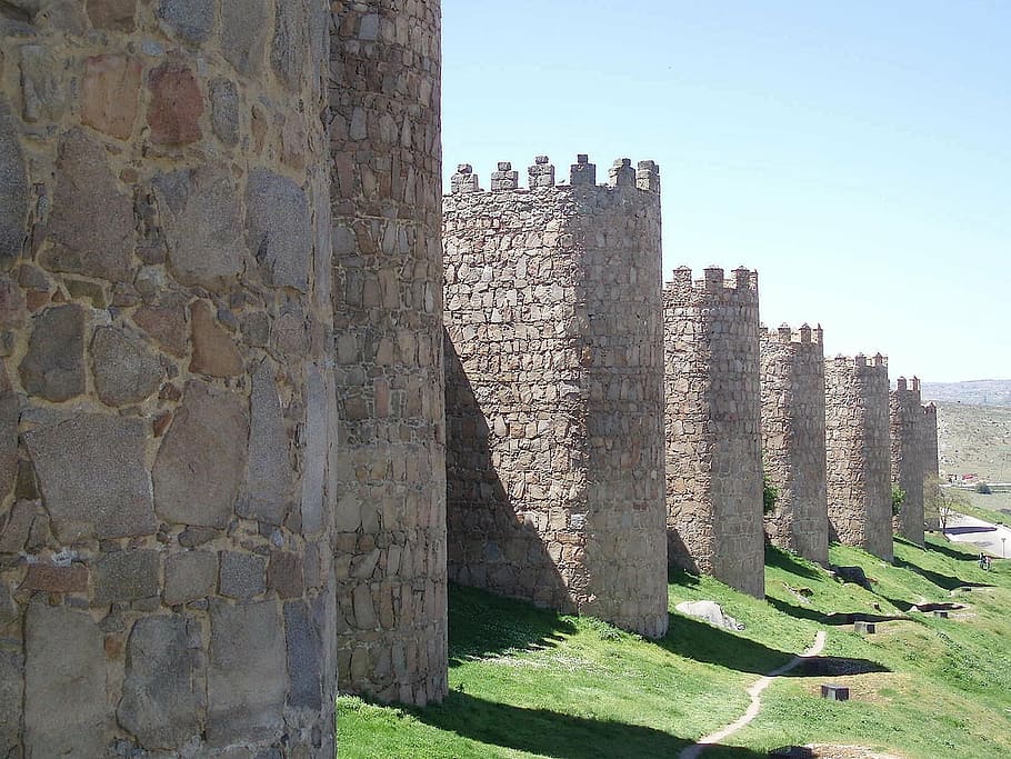 wall, avila, castilla, spain, fort, architecture, history, famous Place HD wallpaper