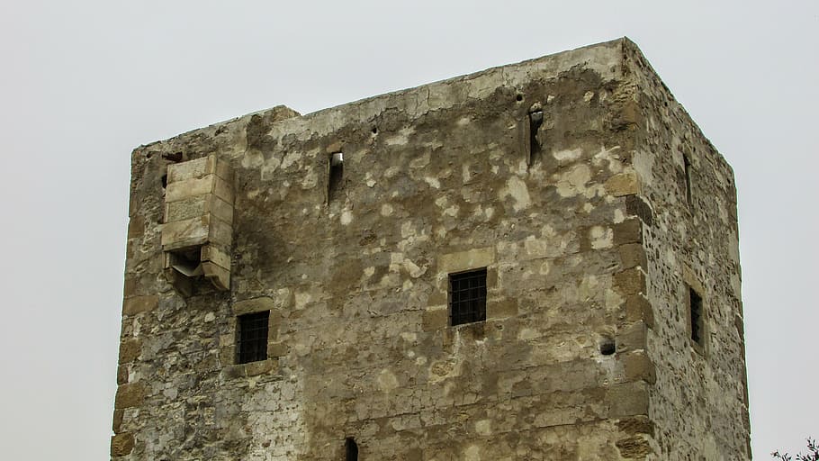 cyprus, pyla, tower, medieval, architecture, castle, historic HD wallpaper