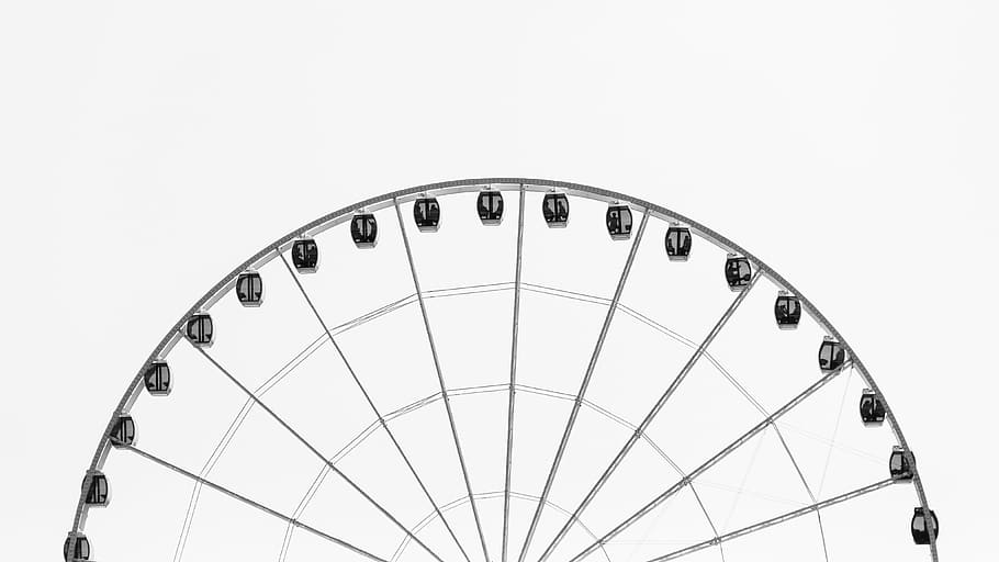 photo of grey and black ferris wheel during daytime, gray Ferris wheel